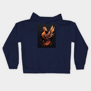 Phoenix Bird Profile View Kids Hoodie